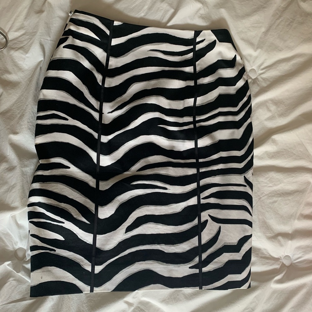 Black and white zebra skirt.
